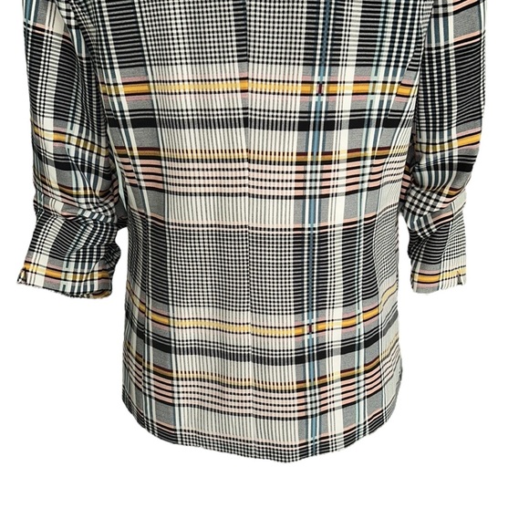 NWT Jules & Leopold Plaid Printed Ruched 3/4 Sleeve Blazer - M - Picture 8 of 12